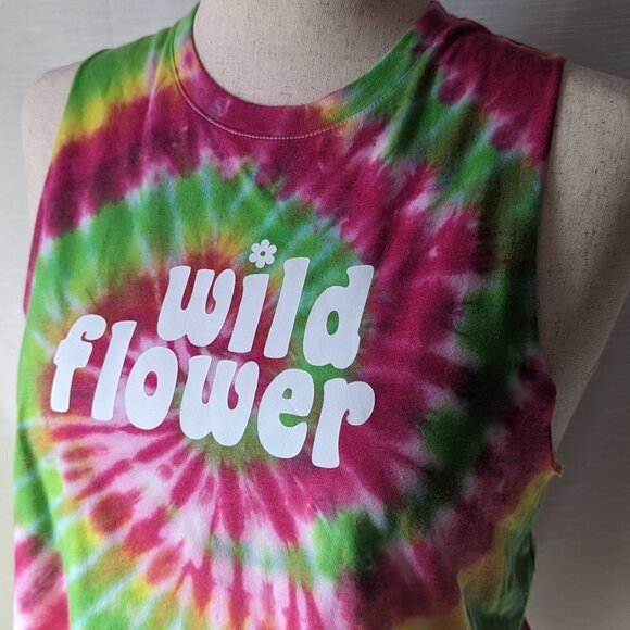 Wildflower Tie-dye Crop Tank (Hand-dyed) - Picture 2 of 4